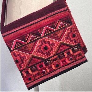 Bohemian Red Patterned Shoulder Bag